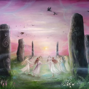 Midsummer, Summer Solstice, Litha, Ancient Stones - Large Print , Magic Paintings