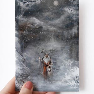 Rei do Inverno, Yule, Natal, Cartão de Belas Artes, Cartão de Cumprimentos - 18,2 x 11,7 cm