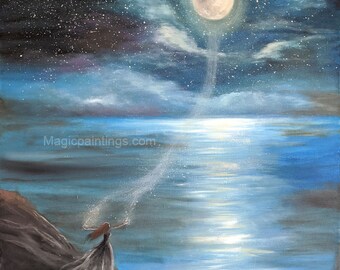 Lady of the Moon, Moon Goddess - Greeting Card