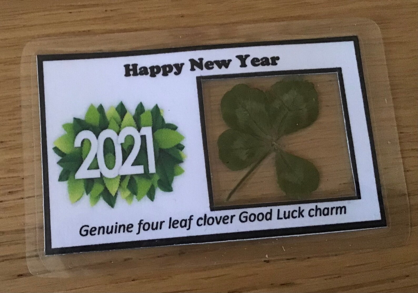 Genuine Real 4 Leaf Clover unique good luck charm gift. Card Etsy