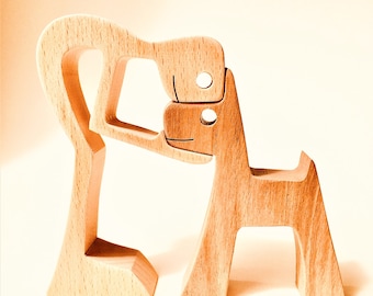 a man a dog the original; original wood sculpture 2comma5d