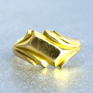 Yellow Gold Men&#39;s Signet Ring | Gents Gold Signet Ring | Vintage Gold Statement Ring | 18k Gold Ring | Men&#39;s Gold Jewelry | Vintage Jewelry