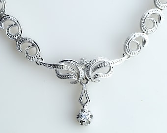 White Gold Diamond Necklace | Vintage Diamond Necklace | Art Deco Style Necklace | Antique Jewellery | Vintage Necklace | Wedding Necklace