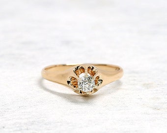 Anello di fidanzamento con diamanti / Anello con diamanti / Anello a sei punte con diamanti / Anello di fidanzamento / Gioielli antichi / Gioielli antichi / Fidanzamento antico