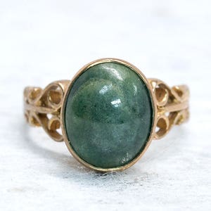 Quartzite Gold Ring | Quartzite Stone | Antique Ring | Cocktail Ring | Gold Filigree Ring | Antique Jewelry | Antique Jewellery | Statement