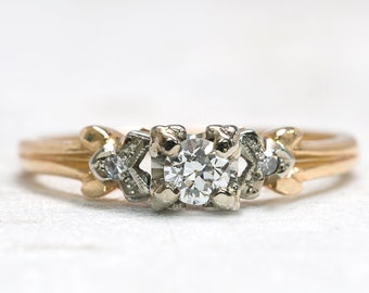 Antique Diamond Gold Ring | Diamond Vintage Ring | Engagement Ring | Antique Jewelry | Antique Jewellery | Antique Engagement Solitaire