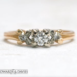 Antique Diamond Gold Ring | Diamond Vintage Ring | Engagement Ring | Antique Jewelry | Antique Jewellery | Antique Engagement Solitaire