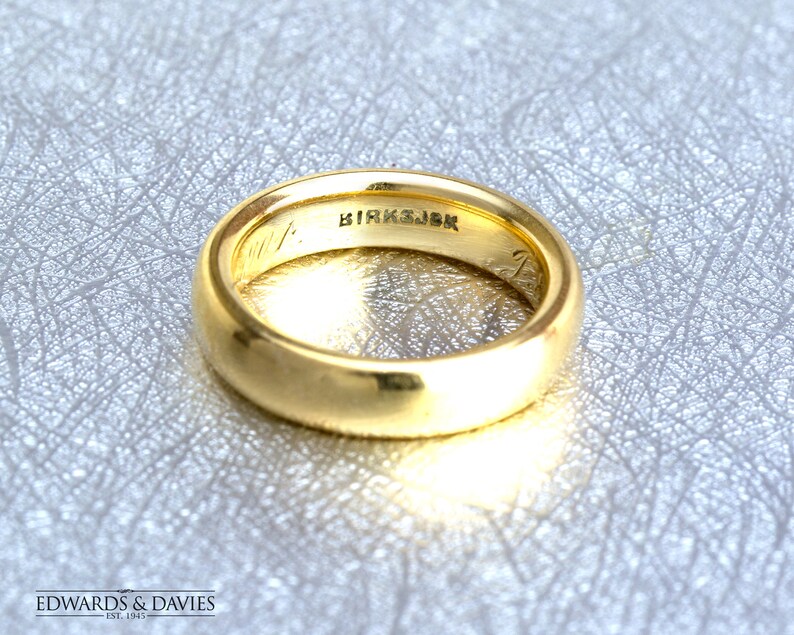 Antique Birks 18k Yellow Gold Ring | 1900s Birks Ring | Antique Wedding Ring | Antique Jewelry | Antique Jewellery | Vintage Wedding Band image 5