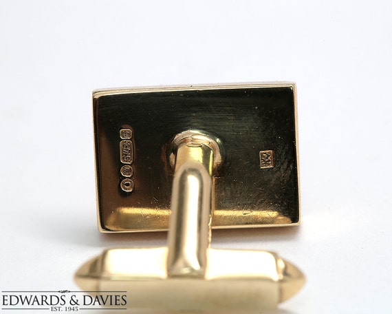 Antique Cufflinks | Rectangle Cufflinks | Yellow … - image 5