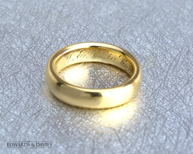 Antique Birks 18k Yellow Gold Ring | 1900s Birks Ring | Antique Wedding Ring | Antique Jewelry | Antique Jewellery | Vintage Wedding Band image 3