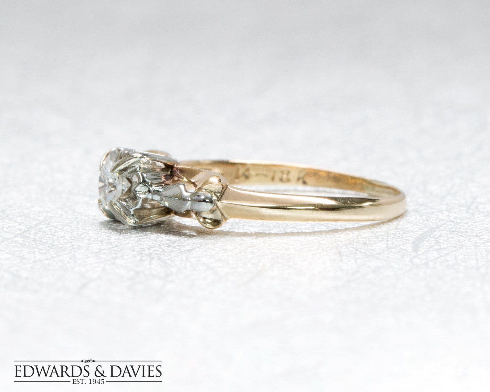 Antique Diamond Engagement Ring Solitaire Diamond Vintage | Etsy