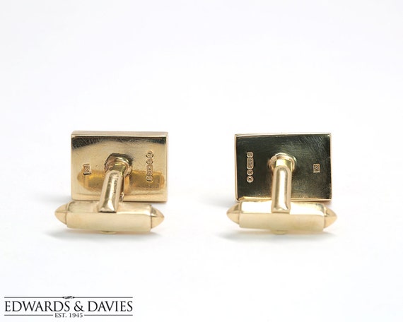 Antique Cufflinks | Rectangle Cufflinks | Yellow … - image 4