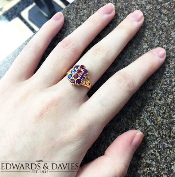 Ruby Sapphire Amethyst Gold Ring | Gemstone Ring … - image 4