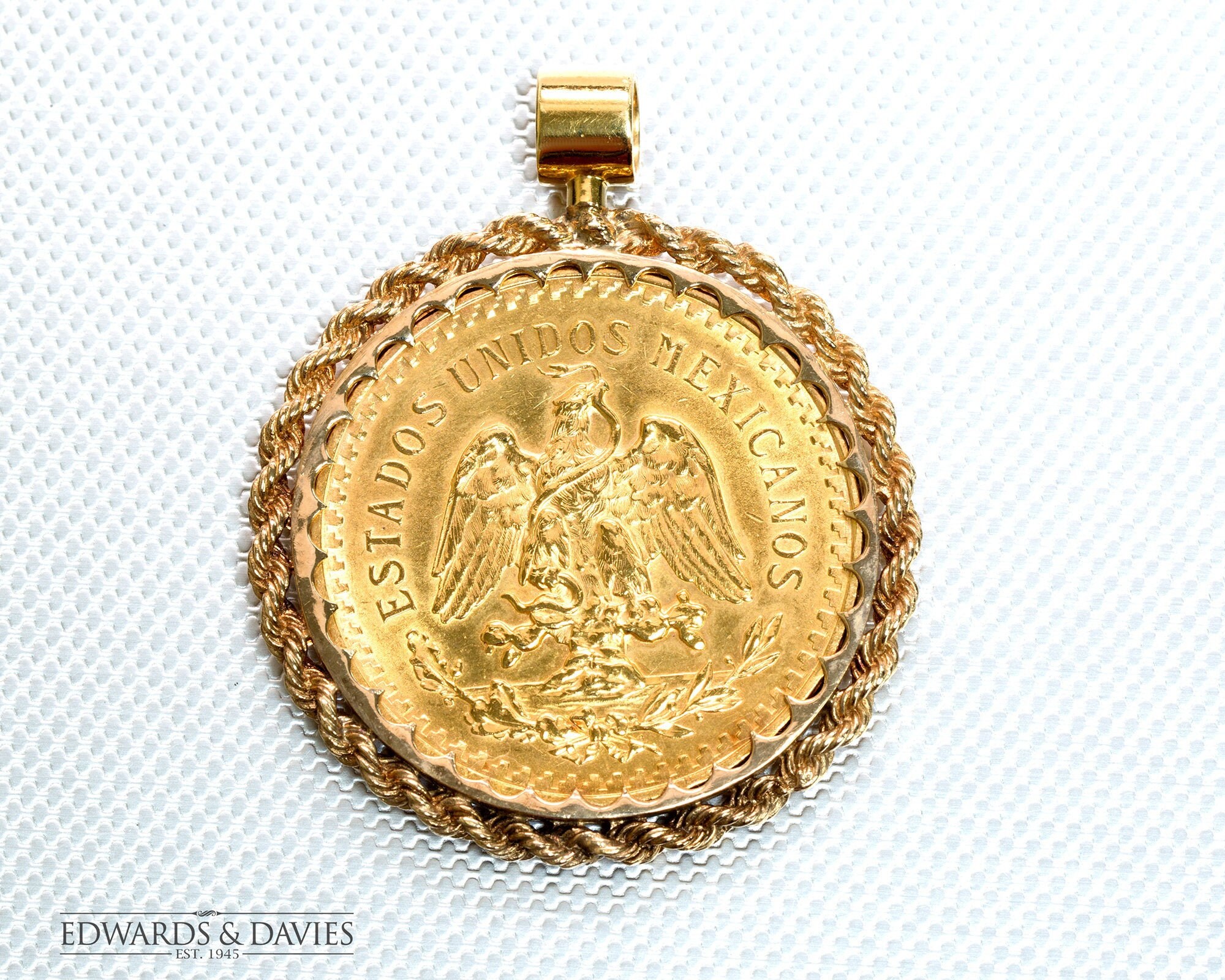 Mexico 1947 50 Pesos Gold Coin Pendant 