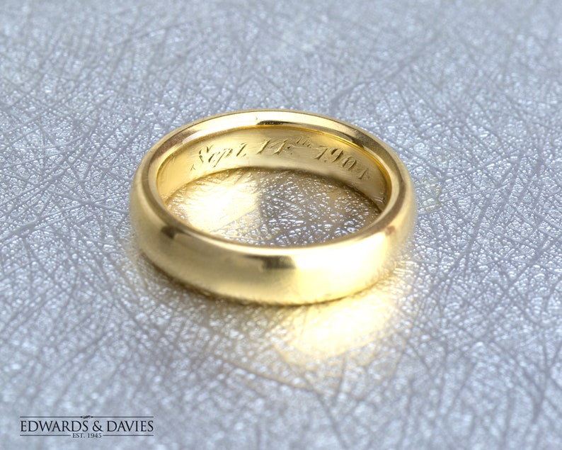 Antique Birks 18k Yellow Gold Ring | 1900s Birks Ring | Antique Wedding Ring | Antique Jewelry | Antique Jewellery | Vintage Wedding Band image 4