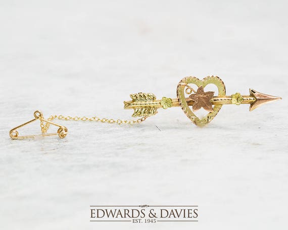 Heart and Arrow Pin Brooch | Arrow Pearl Pin Brooc