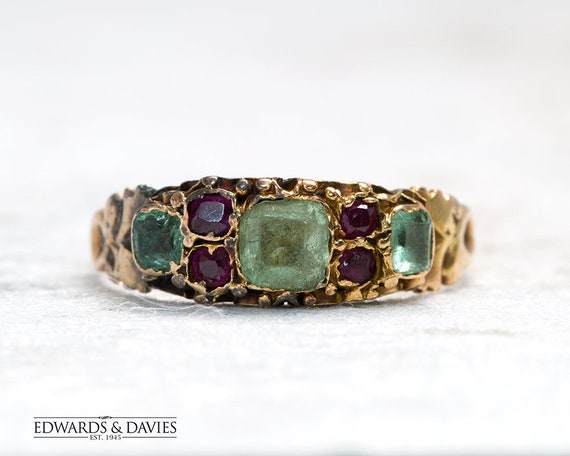 Smaragd und Rubin Gold Ring 18. Jahrhundert Ring Antiker | Etsy