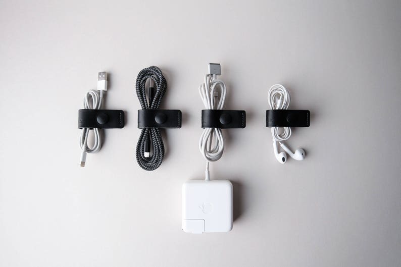 Cord Organizer Clip Premium Leather Tech Organizer Cables Etsy