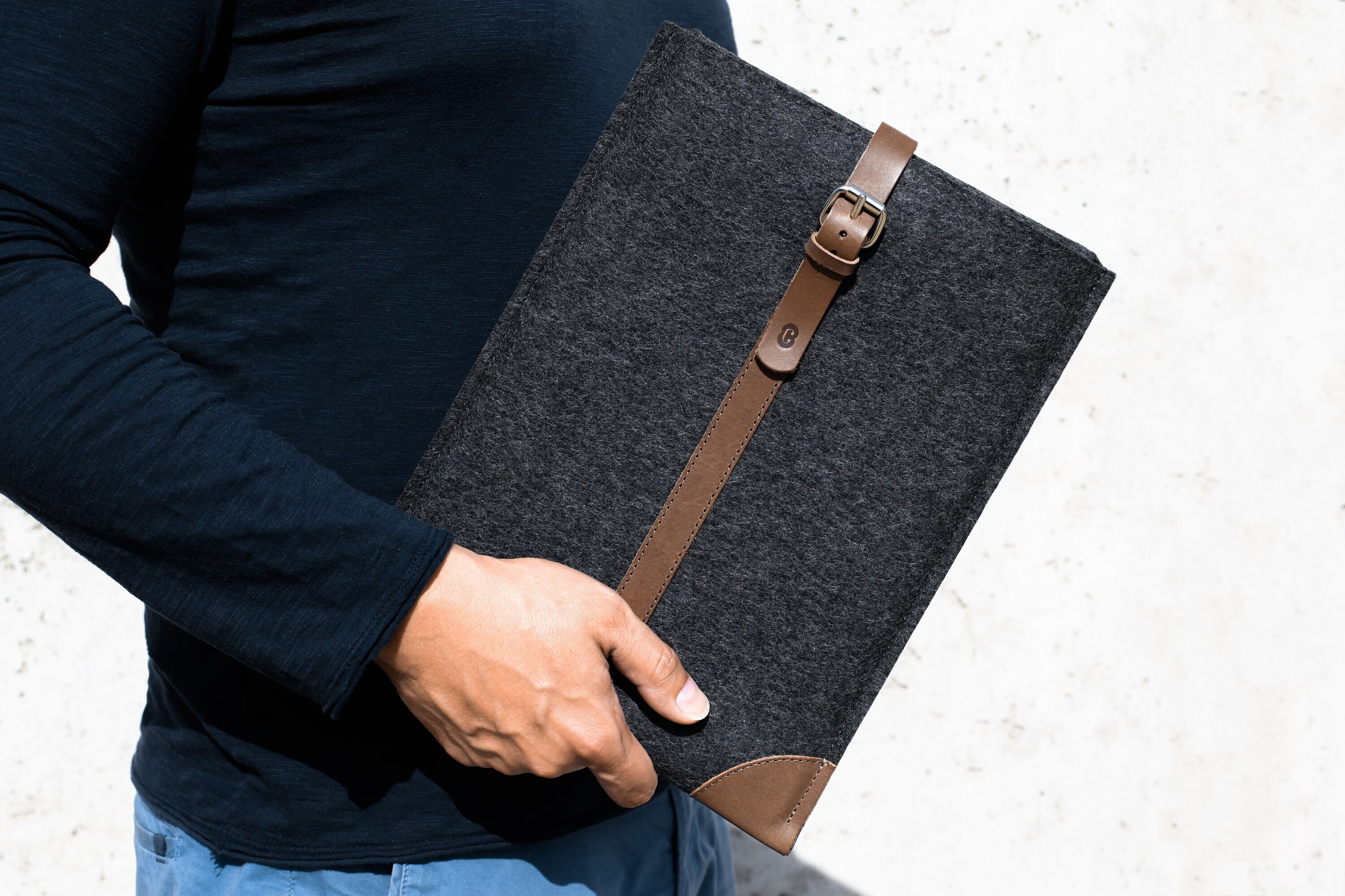 NEW MacBook Pro 13 M1 Classic Sleeve Case Leather Wool Felt Etsy
