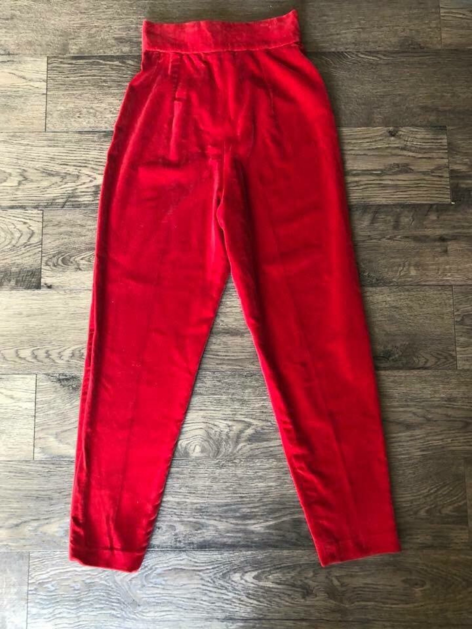 1950s/1960s Red Velour Cigarette Pants by Evan Picone | Etsy