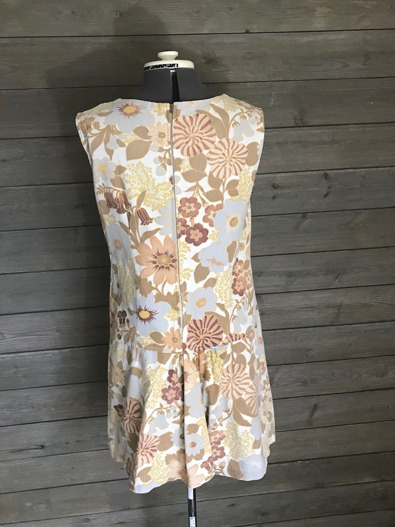 Size XS-S Yellow Pastel Blue 1960/'s Playsuit Romper Skort and Brown