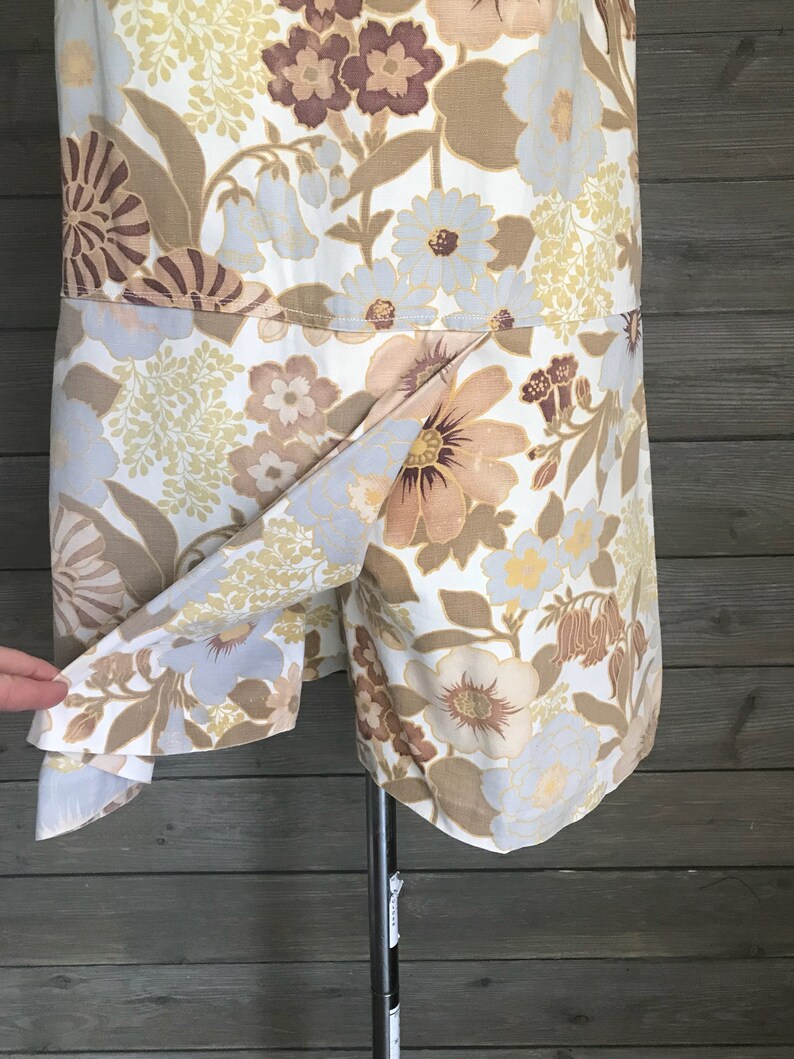 Size XS-S Yellow Pastel Blue 1960/'s Playsuit Romper Skort and Brown