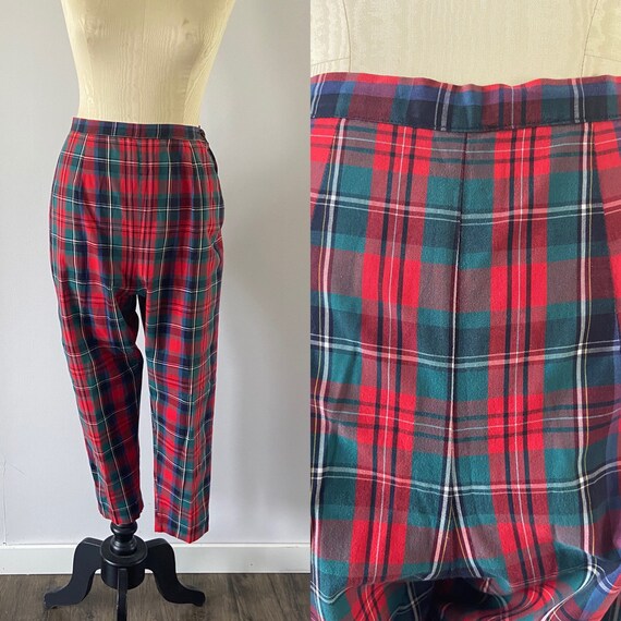 1950s-1960s Plaid Cigarette Pants