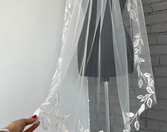 Veil lace wedding lace veil bridal floor veil wedding veil cathedral veil chapel length one layer veil comb fingertip veil short boho meella