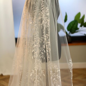 Veil wedding cathedral wedding veil long bridal veil long veil leaves wedding veil royal veil chapel veil for bride bridal veil fingertip