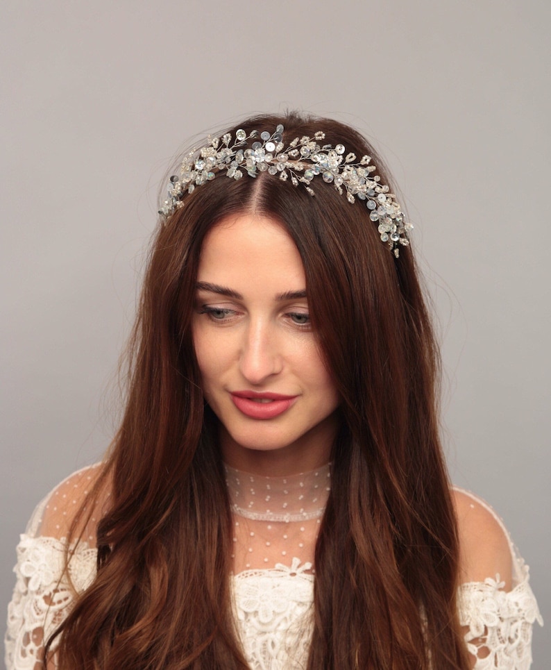 Wedding Headpiece for Bride Clear Bridal Hair Piece Wedding Etsy