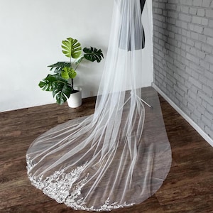 Hochzeitsschleier Spitze Brautschleier mit Spitze Schleier Hochzeit Kathedrale Schleier kurz Hochzeitsschleier Kapellenlänge Fingerspitze Schleier lang