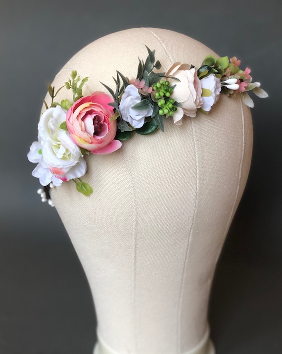 Wedding flower crown wedding headband bridal flower crown Etsy