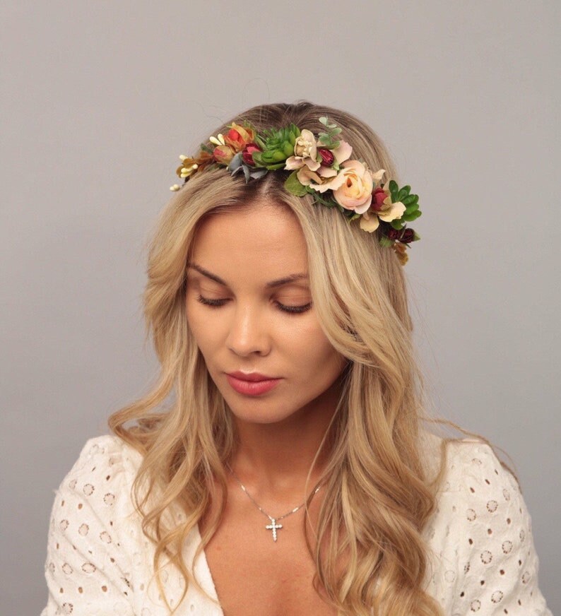 Ivory Flower Crown Wedding Floral Crown Flower Girl Crown Etsy