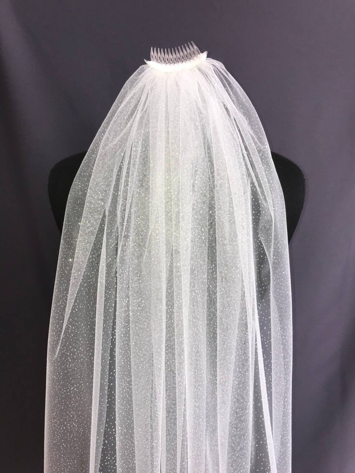 Glitter wedding veil ivory glitter bridal veil sparkle veil Etsy