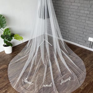 Véu com palavras véu de noiva com texto véu personalizado com texto bordado véu individual frases bordadas letras iniciais véu