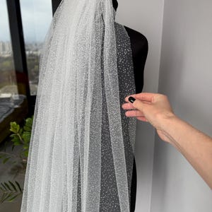 Glitter veil wedding veil ivory glitter bridal veil sparkle veil white cathedral veil glitter one tier veil floor veil long sparkling veil