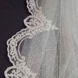 Glitter wedding veil lace veil glitter bridal veil sparkle veil tulle with glitter one tier veil cathedral long sparkle veil 1 tier veil