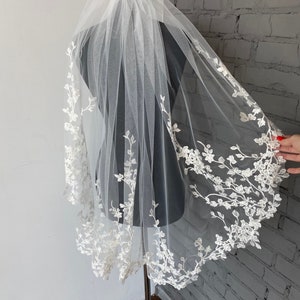 Hochzeitsschleier, kurzer Schleier, Hochzeit, Spitze, Brautschleier, Spitzenschleier, Ellenbogenschleier, Kapellenlängenschleier, Fingerspitzenschleier, Spitze, Hochzeitsschleier für Braut, Boho