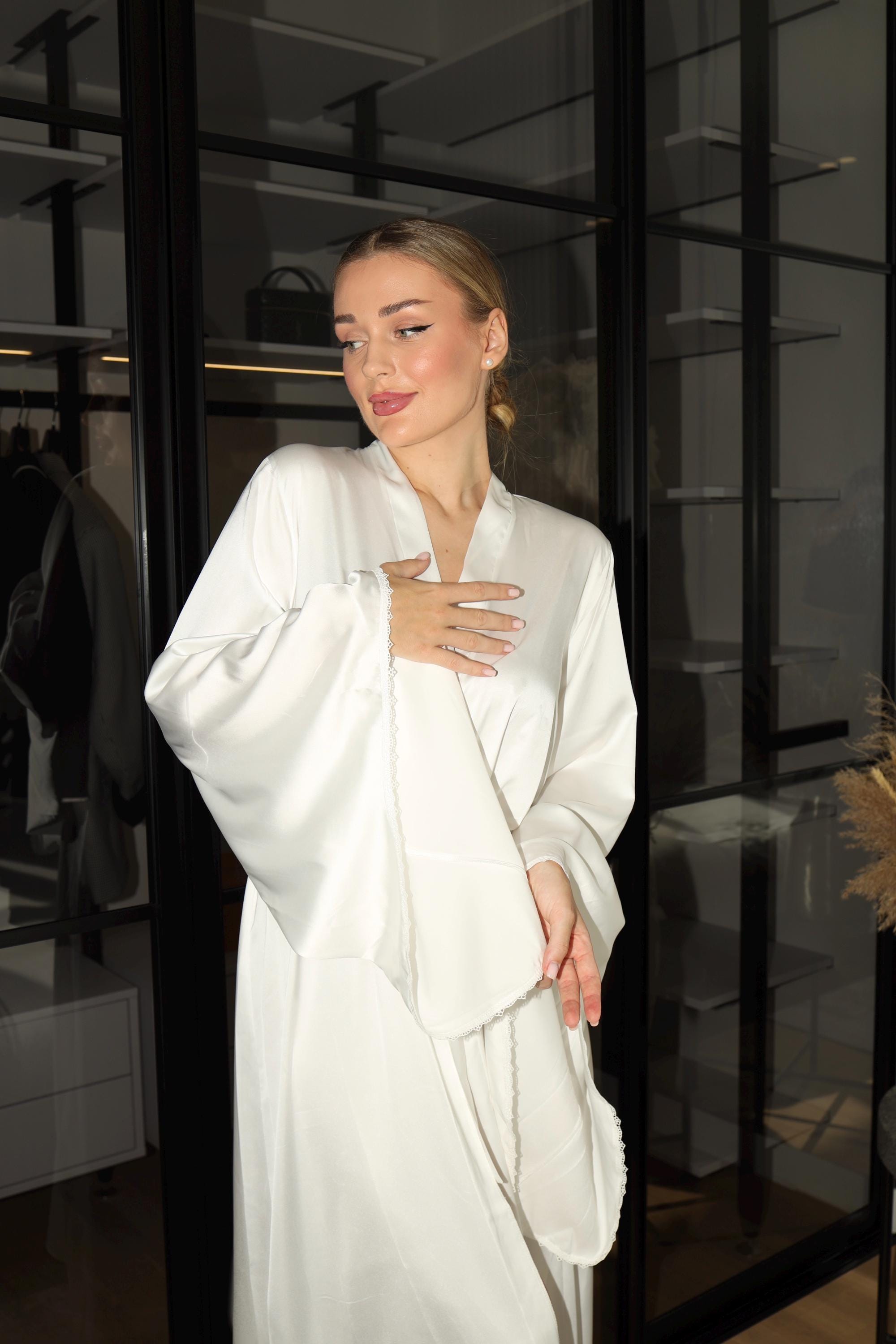 Long Robe for Bride Robes Wedding Robe With Train Bridal Kimono ...