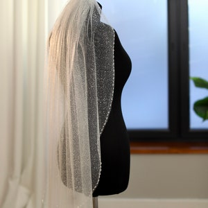 Glitter wedding veil wedding cathedral veil glitter sparkle veil wedding veil sparkly fingertip veil beaded veil chapel crystal bridal veil