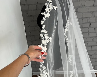 Mantilla veil wedding lace veil mantilla veil cathedral lace veil lace wedding veil bridal veil 1 tier veil mantilla chapel veil fingertip