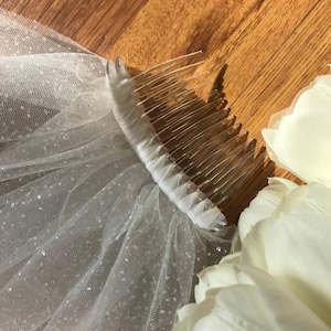 Glitter wedding veil ivory glitter bridal veil sparkle veil tulle with glitter one tier veil raw cut edge veil cathedral long sparkling veil