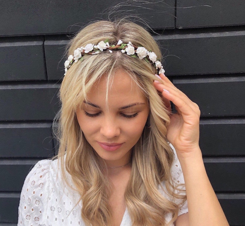 Bridal Floral Crown Wedding Hair Crown Bridal Floral Crown Etsy