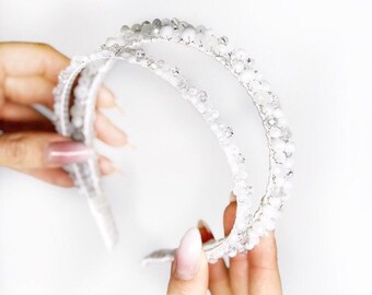 Cerchietto Per Capelli Vintage Con Perle Artificiali Di Cranio Alto