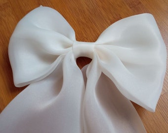 Ivoor organza bruiloft haarstrik, bruids haarspeldje