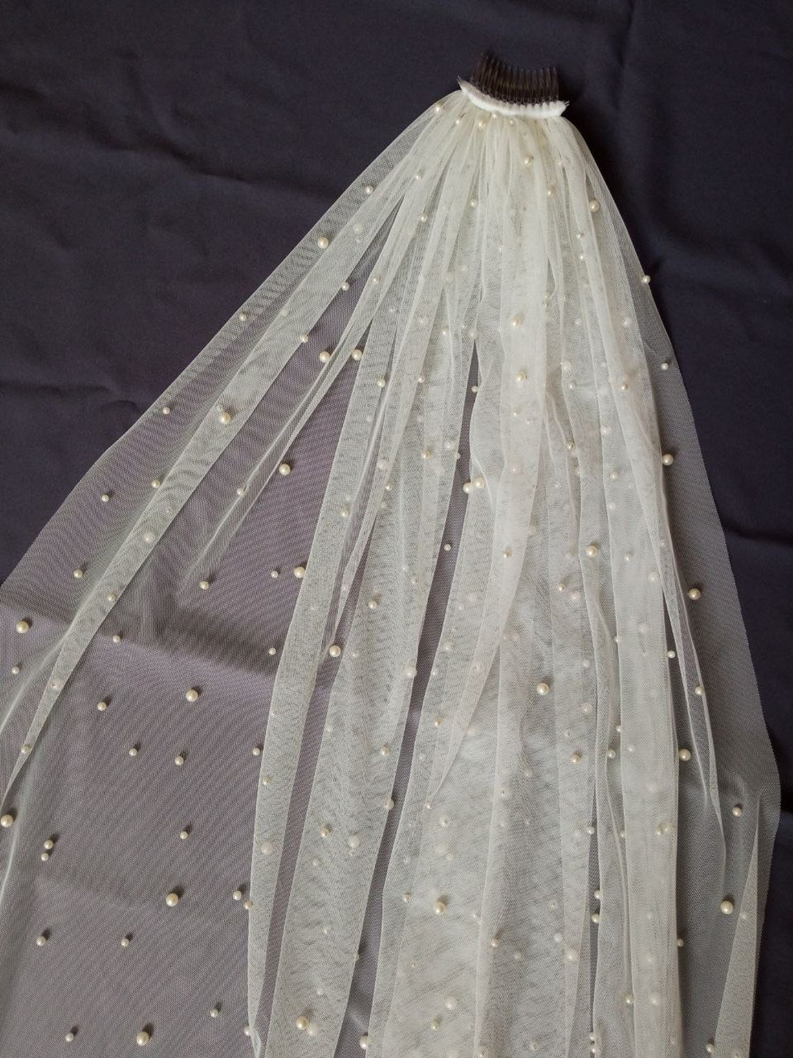 Pearl Bridal Veil Scattered Pearl Wedding Veil Pearl Veil Etsy