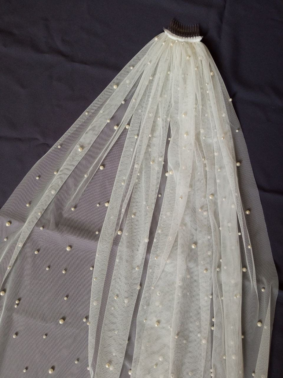 Pearl Bridal Shoulder Veil