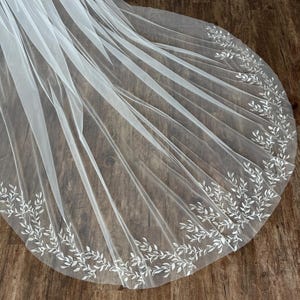Veil wedding cathedral wedding veil long bridal veil long veil leaves wedding veil short veil chapel veil for bride bridal veil fingertip
