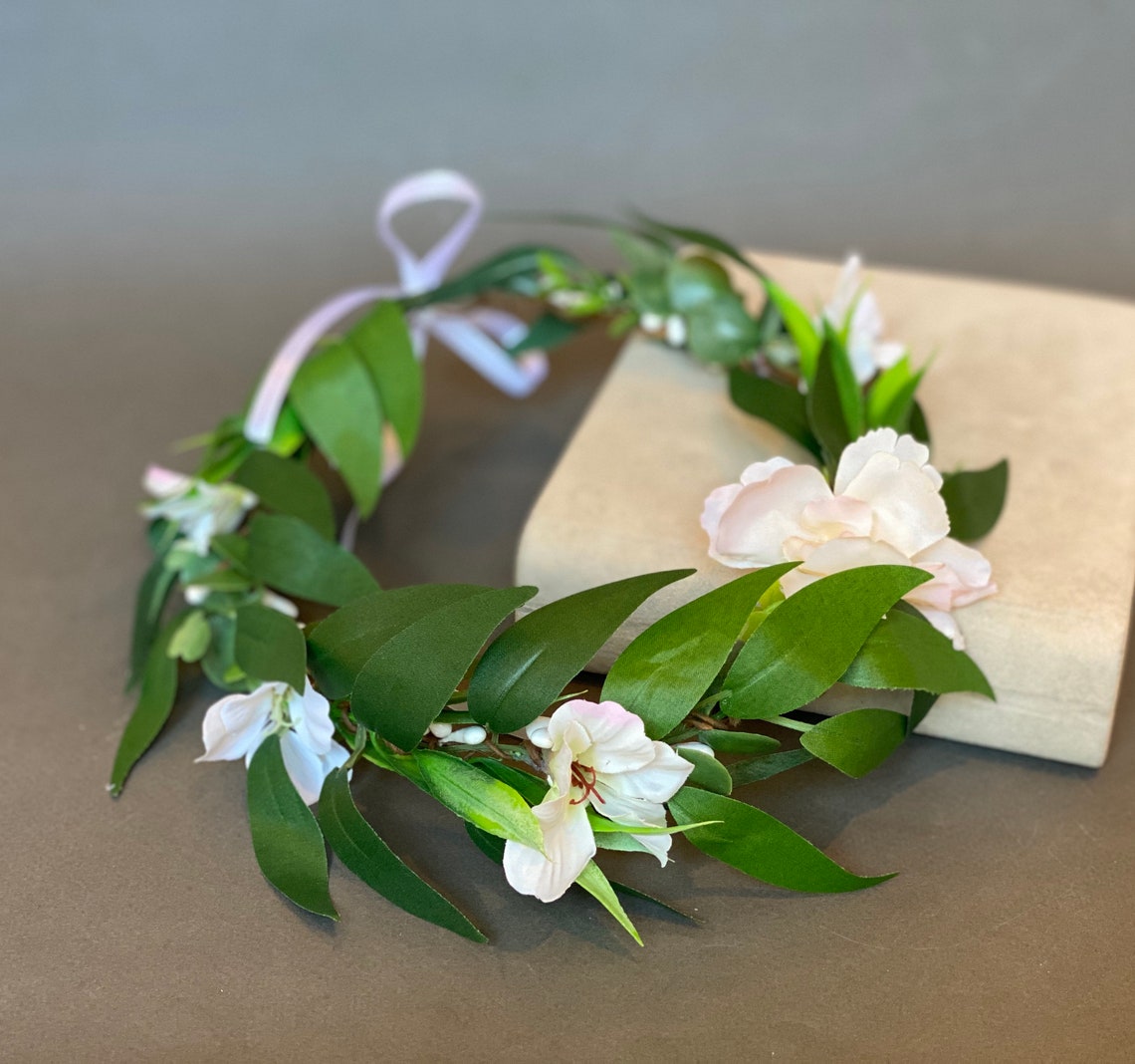 Greenery crown green leaf crown simple flower crown flower Etsy