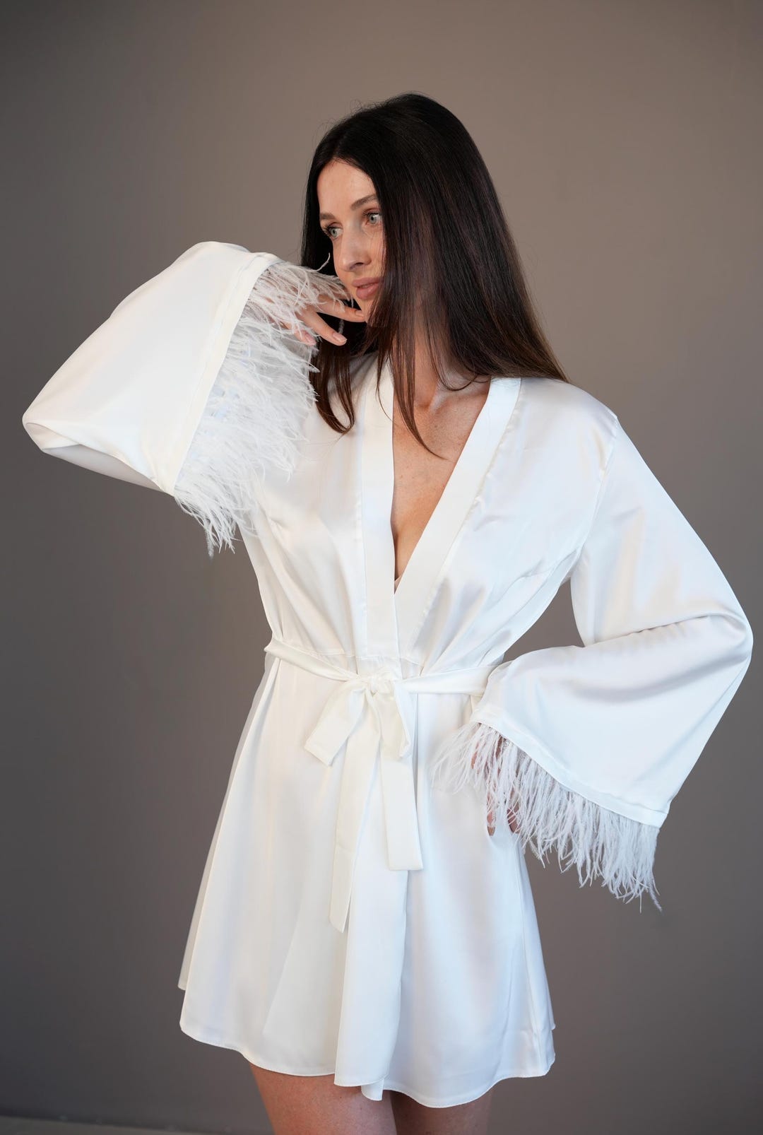 Chinese Feather Robe Robe With Feather Wedding Robes Feather Bridal Robe Short Silk Bride ...